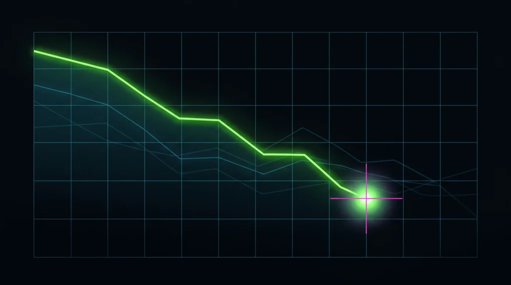 Gráfico de posición media descendente en Google Search Console como indicador de mejora en SEO local