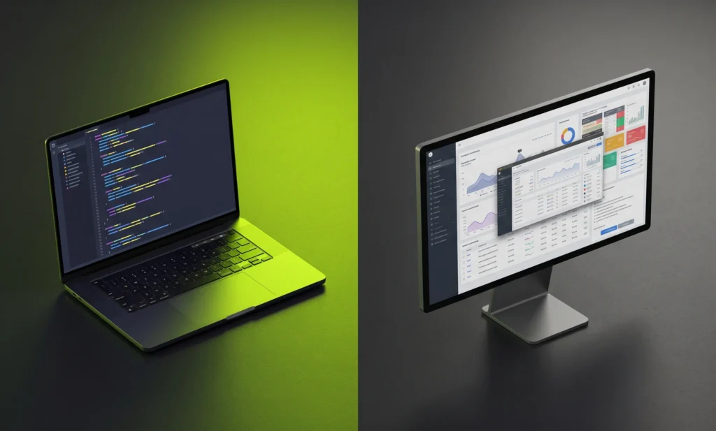 Comparación visual entre desarrollo con código limpio y una plantilla sobrecargada | Crafted Code Hub